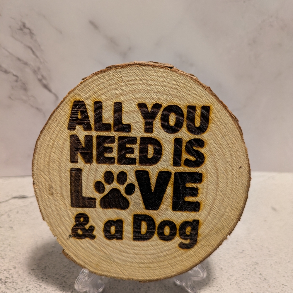 Wooden Dog Lover Plaque - Natural Brown